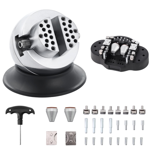 VEVOR  3" Ball Vise, Engraving Setting Tool, 360° Rotation Engraving Block Vise, 30 PCs Attachment Jewelry Engraving Block Tools Standard Block For