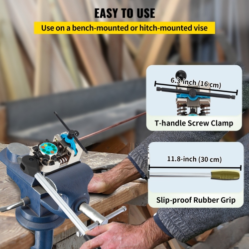 VEVOR Brake Line Flaring Tool, 45 Degree Single, Double, and Bubble Flares for 3/16", 1/4", 5/16" and 3/8" Tube Size, Suitable for Soft Metal of