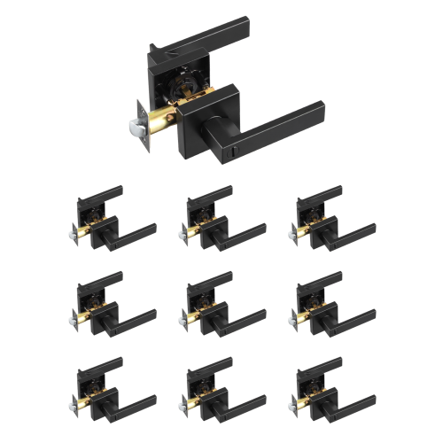 VEVOR  10 Pack Privacy Door Handle, Matte Door Lever, Left Or Right Handing Reversible Lever w Keyless Lock, 45° Rotation to Open, Universal