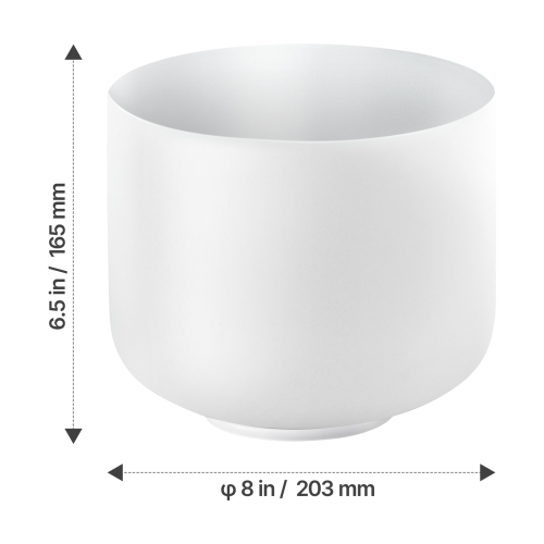 VEVOR 8-inch Crystal Singing Bowl, F Note Heart Chakra Singing Bowl, Portable Frosted Quartz Singing Bowl with Rubber Mallet, O-Ring and 8" Carrying