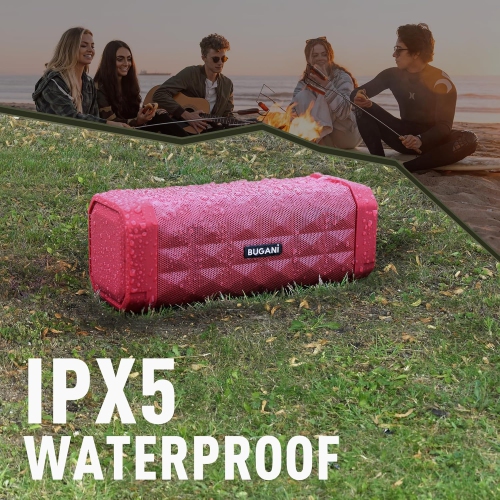 BUGANI M99 Bluetooth Speaker, BUGANI Wireless Portable Speaker Stereo Sound, IPX5 Speaker, Built-in Microphone