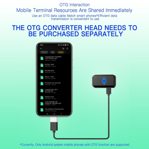 MP3 player with HD recording, e-book, FM, external speaker, full screen touch screen, back clip, 3D external speaker, long standby, compact and easy