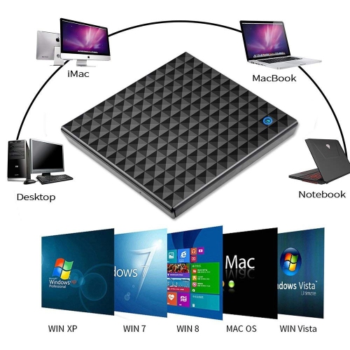 Touch USB external DVD burner playback optical drive, widely compatible, plug and play, no need to install drivers, compatible with Windows, Mac os