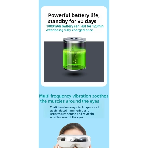 Eye protector, eye massager, heating airbag, folding eye protector, eye soothing smart massage eye mask - E6, hot compress + vibration + airbag +