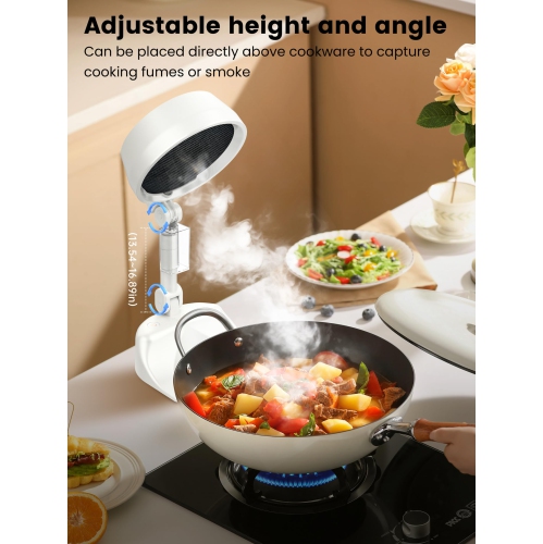 Hotte de cuisine pliable, mini hotte de cuisinière portative, purificateur de fumée intérieur à chargement USB, idéal pour la cuisine, le restaurant,