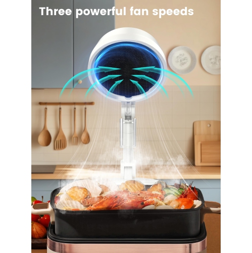 Hotte de cuisine pliable, mini hotte de cuisinière portative, purificateur de fumée intérieur à chargement USB, idéal pour la cuisine, le restaurant,