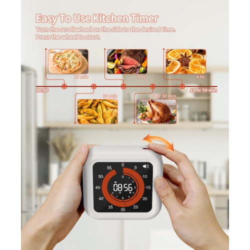 Magnetic Timer for Classroom, Digital Visual Timer for Kitchen and Office, Portable Mini Rechargeable Timer