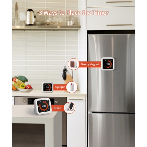 Magnetic Timer for Classroom, Digital Visual Timer for Kitchen and Office, Portable Mini Rechargeable Timer