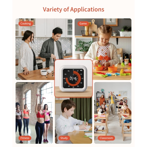 Magnetic Timer for Classroom, Digital Visual Timer for Kitchen and Office, Portable Mini Rechargeable Timer