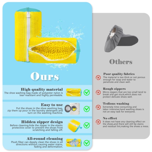 2 Pack Shoe Bag for Washing Machine, Sneaker Washing Machine Bag Suitable for Washing Machine and Dryer