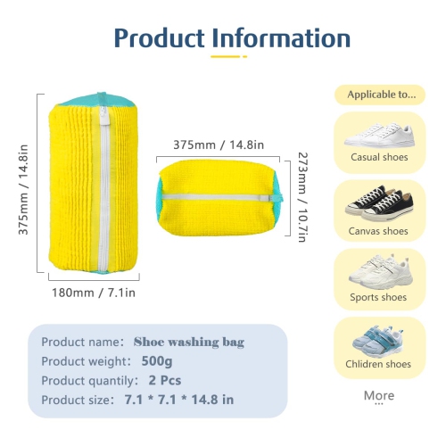 2 Pack Shoe Bag for Washing Machine, Sneaker Washing Machine Bag Suitable for Washing Machine and Dryer