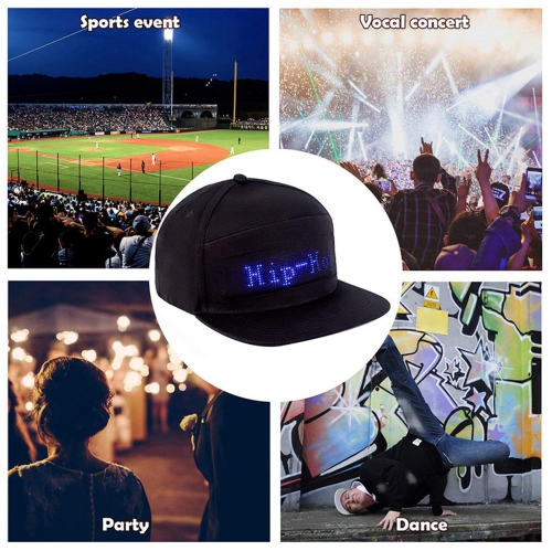 LED Display Hat Editable, LED Hats for Men, Programmable LED Cap, LED Pixel Hat - 16x32 Dots, APP Control, Adjustable Size LED Display Cap