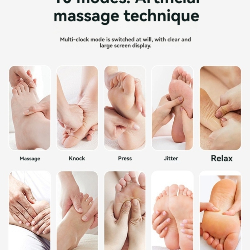 Coussin de massage pour les pieds EMS avec télécommande - Pétrissage profond, 10 modes et 30 niveaux d'intensité, rechargeable, portatif, pour les