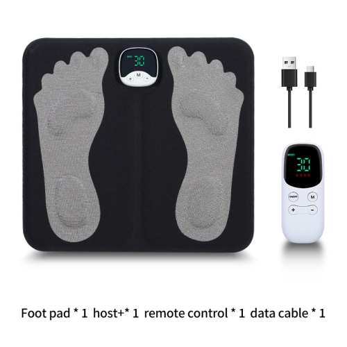 EMS Foot Massage Cushion with Remote Control - Acupressure Deep Kneading, 10 Modes and 30 Intensity Levels, Rechargeable, Portable, for Foot, Legs