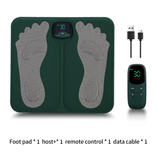 EMS Foot Massage Cushion with Remote Control - Acupressure Deep Kneading, 10 Modes and 30 Intensity Levels, Rechargeable, Portable, for Foot, Legs