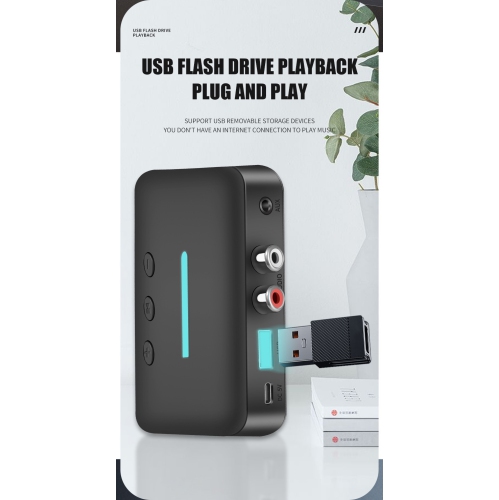 New 5.3 version Bluetooth audio receiver USB music player old audio to wireless Bluetooth adapter - plug and play - interface 3.5RCA