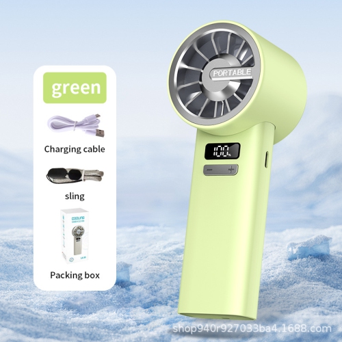 2025 new handheld portable cool cooling fan desktop semiconductor turbine high-speed mini fan bladeless design cooler-green small air gun