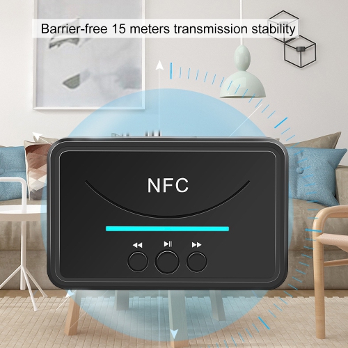 BT200 Bluetooth Receiver 5.0 Bluetooth Adapter 3.5mm Speaker to Wireless Bluetooth Audio Receiver NFC Plug and Play