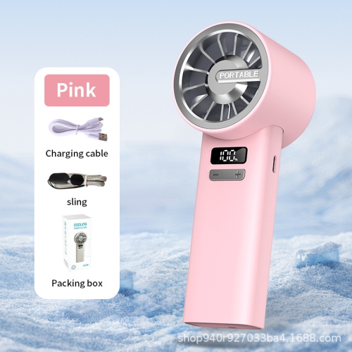2025 new handheld portable cool cooling fan desktop semiconductor turbine high-speed mini fan bladeless design cooler-pink small air gun