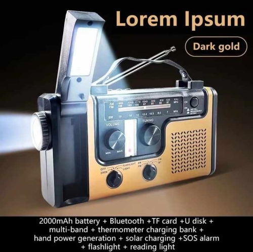 Chargeur solaire multifonctionnel à manivelle pour téléphone mobile recharge radio d'urgence éclairage prévention des catastrophes d'urgence