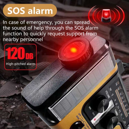 Chargeur solaire multifonctionnel à manivelle pour téléphone mobile recharge radio d'urgence éclairage prévention des catastrophes d'urgence