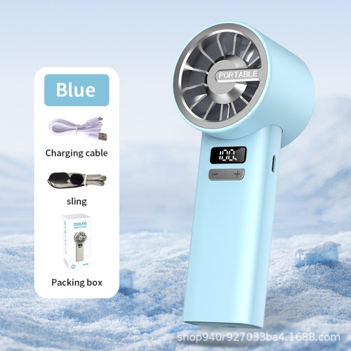 2025 new handheld portable cool cooling fan desktop semiconductor turbine high-speed mini fan bladeless design cooler-sky blue small air gun