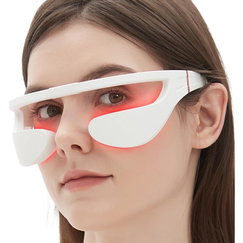Lunettes de luminothérapie à lumière rouge pour sac yeux anti-rides, appareil de massage à lumière rouge pour dessous des yeux, perfecteur pour les