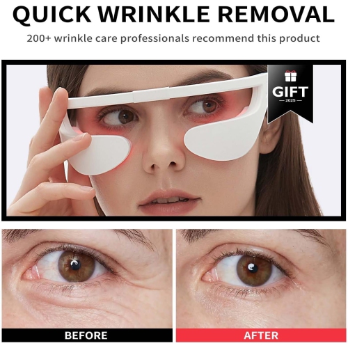 Lunettes de luminothérapie à lumière rouge pour sac yeux anti-rides, appareil de massage à lumière rouge pour dessous des yeux, perfecteur pour les