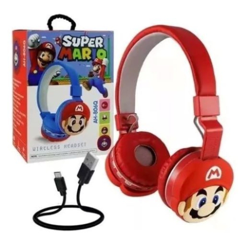 Soyto 2024 Mario AH806Q casque d'écoute sans fil pour enfants cute dessin animé écouteurs BT pour enfants