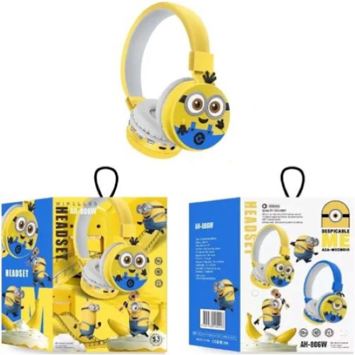 Minions Wireless Bluetooth Headphones Over-Ear Mic Built-In Headset Original Box