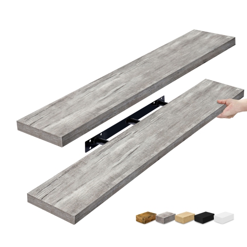 Ensemble de 2 tablettes murales flottantes Sorbus de 47 x 9,25&nbsp;po – Rangement élégant et fonctionnel