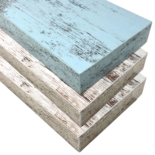 Paquet de 3 tablettes flottantes rustiques Sorbus de 16 po - pour chambre, cuisine, salon, bureau - exposer des trophées, livres, cadres, etc.