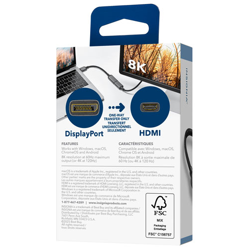 Insignia Display Port 1.4 to HDMI 2.1 8K Adapter - Only at Best Buy