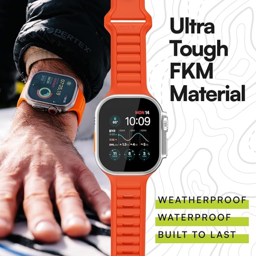 JOURNEY SERIES FKM APPLE WATCH STRAP - ORANGE
