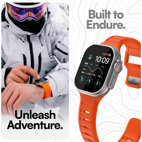 JOURNEY SERIES FKM APPLE WATCH STRAP - ORANGE