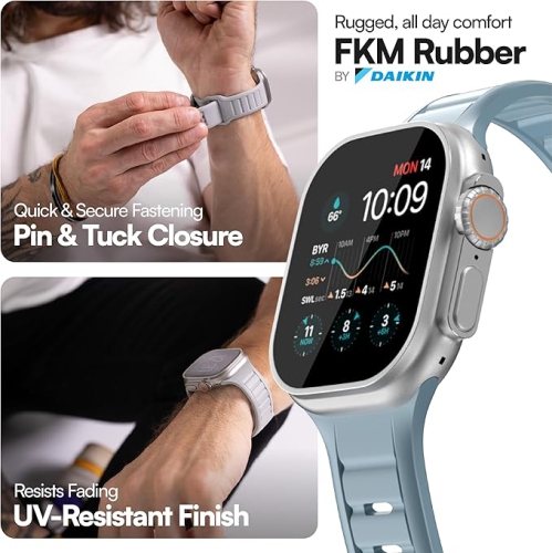 JOURNEY SERIES FKM APPLE WATCH STRAP - TIDAL BLUE