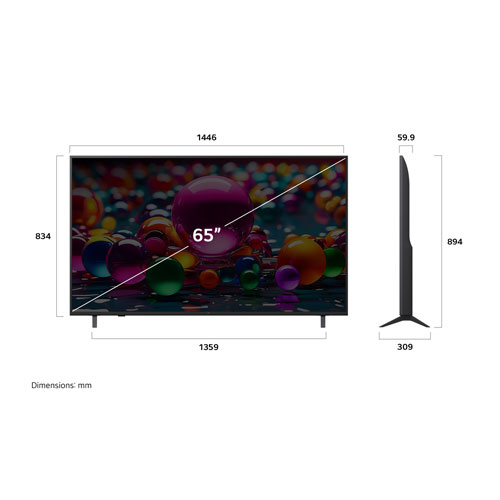 Téléviseur intelligent webOS HDR DEL UHD 4K de 65 po UA7000 de LG - 2025
