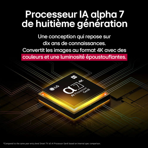 Téléviseur intelligent webOS HDR DEL UHD 4K de 65 po UA7000 de LG (65UA7000PUB) - 2025