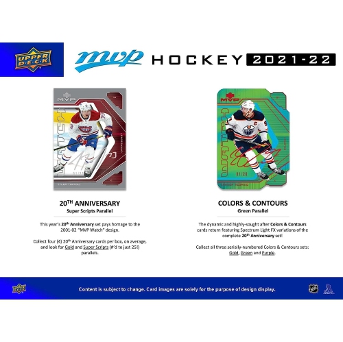 2021-22 Upper Deck MVP Hockey Hobby Box - 20 Packs