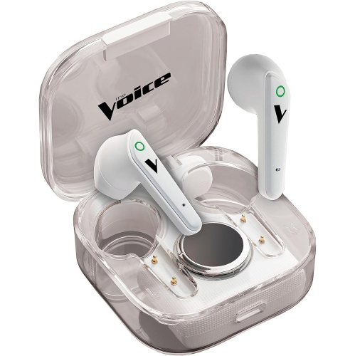 Écouteurs boutons stéréo 100 % sans fil avec microphone Duo de The Voice - Blanc [Électronique]
