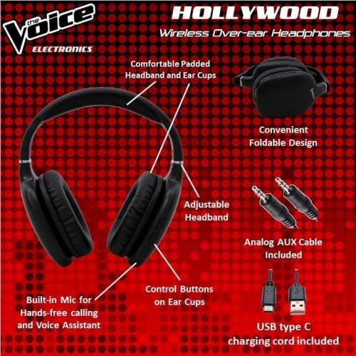 The Voice: Hollywood Wireless Bluetooth Over-Ear Headphones [Electronics]