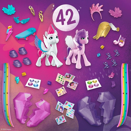 HASBRO  My Little Pony: A New Generation Movie Crystal Adventure Sisters Toy Multipack - 2 Pony Figures And 40 Surprise Accessories