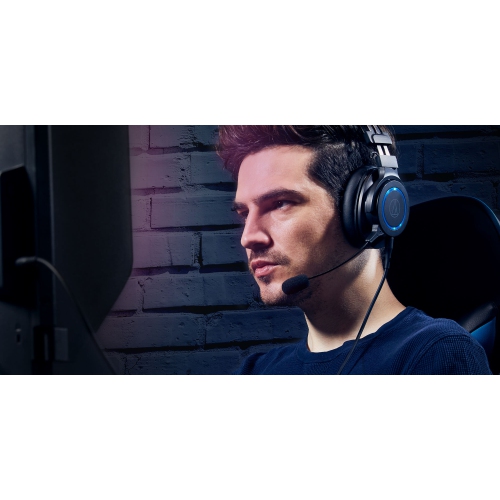 Audio-Technica ATH-G1 Premium Gaming Headset for PS5&Xbox Series X, Laptops, and PCs, with 3.5 mm Wired Connection, Detachable Mic, Black