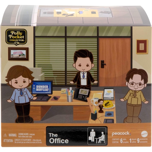 Le coffret de jeu compact Polly Pocket X The Office - 6 poupées personnages et 9 accessoires