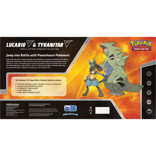 Pokemon TCG: Heavy Hitters Premium Collection Box: Featuring: Lucario V, Tyranitar V, Lucario & Tyranitar