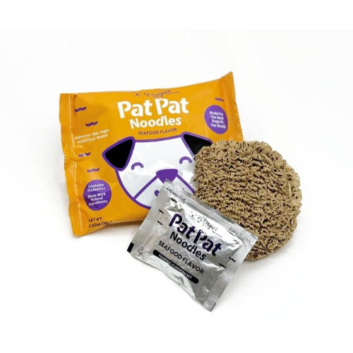 Pat Pat Noodles: Probiotic Ramen for Dogs - Seafood Flavor - 3 Pack [Pets Food]