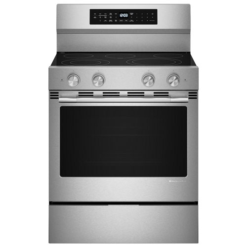 KitchenAid 30" 5.3 Cu. Ft. Convection Freestanding Electric Air Fry Range - Stainless Steel