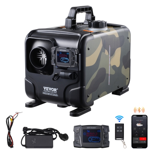 VEVOR 8KW Diesel Heater, 12V/24V All in One Diesel Air Heater, Bluetooth APP Remote Control, Display Screen, CO Alarm, Fast Heating Horizontal Diesel