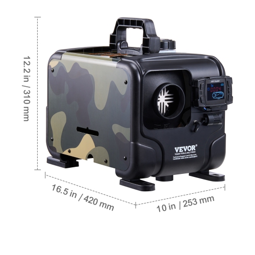 VEVOR 8KW Diesel Heater, 12V/24V All in One Diesel Air Heater, Bluetooth APP Remote Control, Display Screen, CO Alarm, Fast Heating Horizontal Diesel