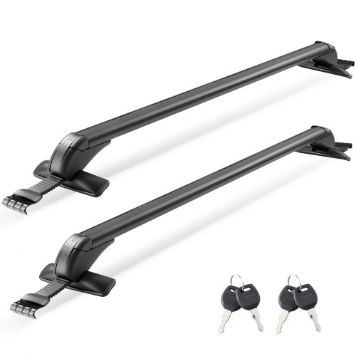 VEVOR 165lbs Capacity Roof Rack Cross Bars, Fit for Naked Roofs Without Raised Rails/Flush Rail/Black Moldings, Lockable Aluminum Crossbar Racks Roof